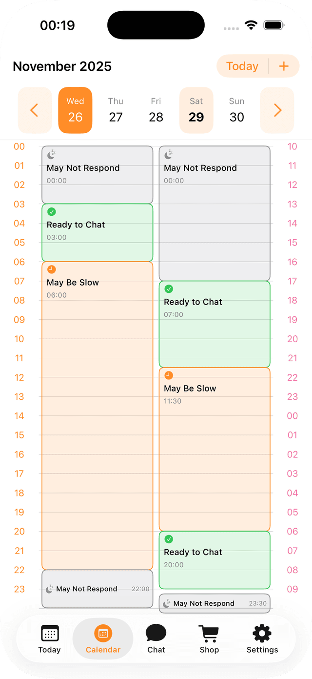Little Cat Calendar View